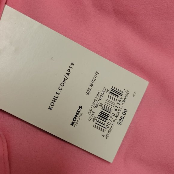 APT 9. Pink Long Sleeve Button Up Collared Shirt Women's Petite Medium PM 1045 - Picture 7 of 8